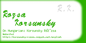 rozsa korsunsky business card